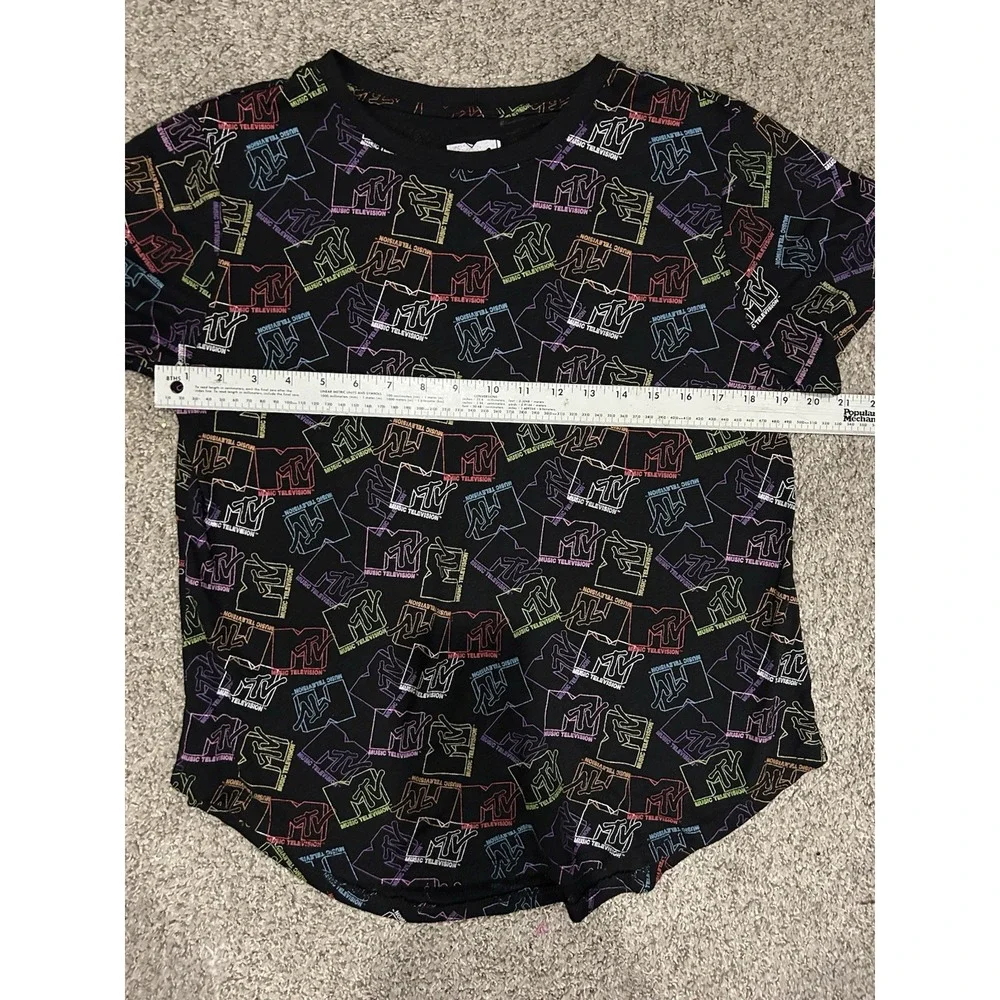MTV Graphic T-Shirt Multicolor Signature Logo Pullover Crew Neck Tee XL 15-17 - Picture 5 of 7